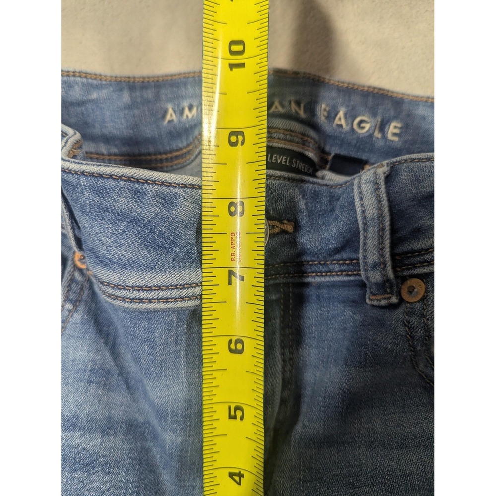 American Eagle Jeans Womens 4 Short Blue Light Wash Mid Rise Kick Boot Denim - Picture 7 of 11